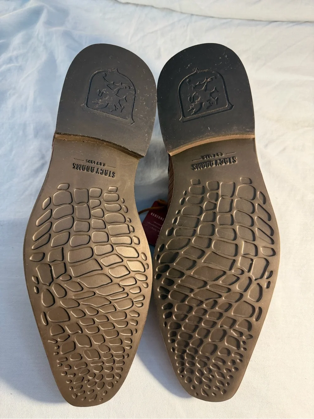 Stacy Adams Cognac Croc-Embossed Leather Oxfords